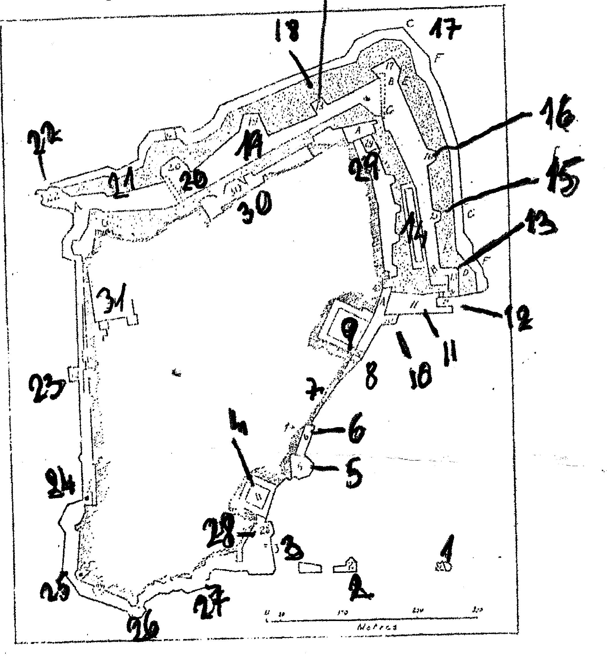 מפת ביצורי עכו 1832