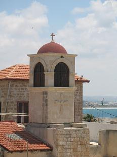 צריח כנסיית סנט ג'ורג' בעכו העתיקה