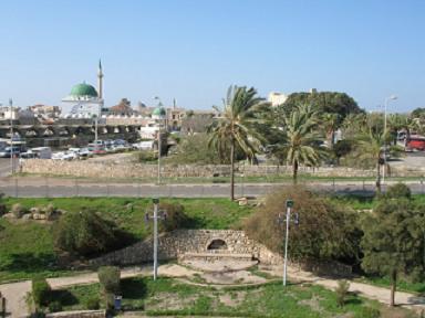 פנורמה של עכו מתאי המשמר שעל החומה המזרחית